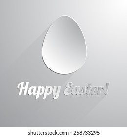 One paper happy easter egg. Vector illustration.