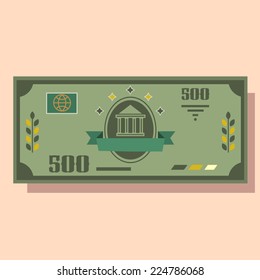 One paper money vector icon