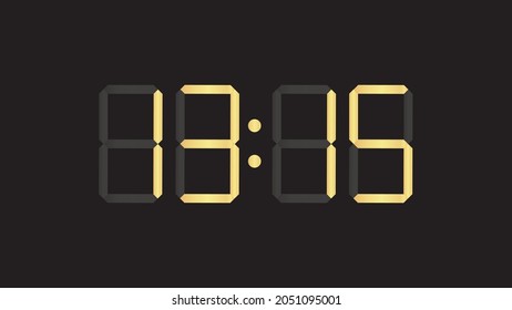 una más de quince de la tarde - planilla de oro de lujo reloj digital vector eps 10