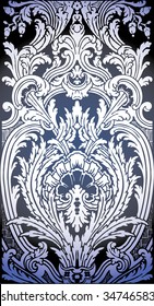 one patron of seamless pattern of  Luis XIV bedroom