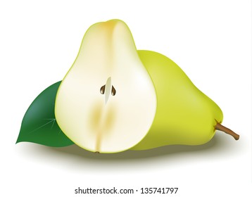 One pear and half of pear