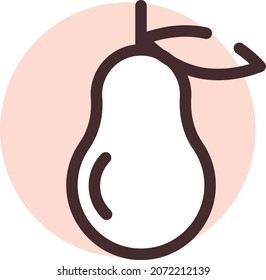 Una pera, ilustración, vector, sobre un fondo blanco.