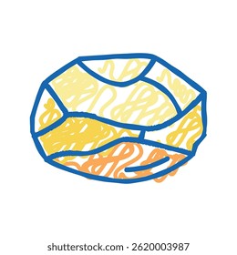 um ícone de doodle de batata descascada vetor de esboço. um sinal de batata descascada. ilustração de símbolo isolado