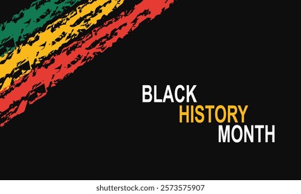 one person black man or woman side view potrait silhouette ,confident pose with red, yellow and green color. Black History Month color background with copy space for text. Vector illustration. EPS 10