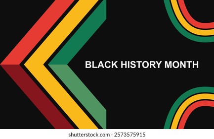 one person black man or woman side view potrait silhouette ,confident pose with red, yellow and green color. Black History Month color background with copy space for text. Vector illustration. EPS 10