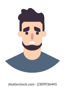 One person male with beard smiling isolated