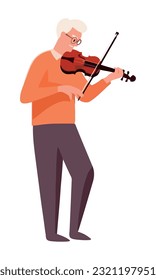 One person playing violin, holding bow expertly icon isolated