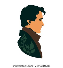 One person profile silhouette symbolizing success isolated