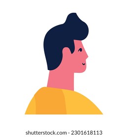 One person profile view, vector silhouette design isolated