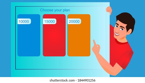 One person shows the display plan  for you