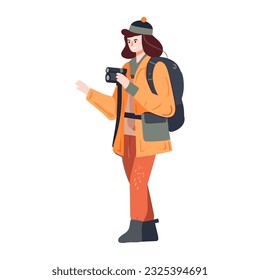 One person walking with backpack and binoculars icon isolated