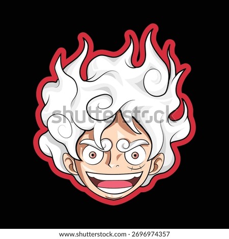 One piece anime vector illustration design with black background, perfect for all content.