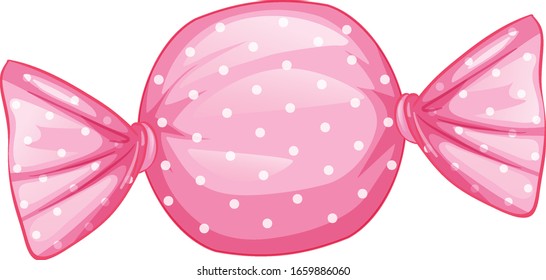 Un trozo de caramelo en la ilustración de fondo blanco