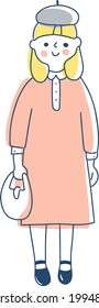 One piece fashionable girl illustration
