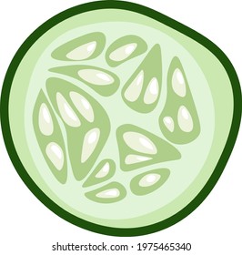 
One piece of fresh cucumber, vector 