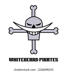 ONE PIECE PIRATE FLAG LOGO VECTOR. Black and white logo, white background.