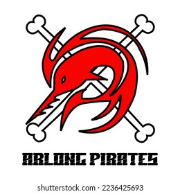 ONE PIECE PIRATE FLAG LOGO VECTOR. Black and white logo, white background.