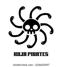 ONE PIECE PIRATE FLAG LOGO VECTOR. Black and white logo, white background.