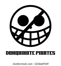 ONE PIECE PIRATE FLAG LOGO VECTOR. Black and white logo, white background.