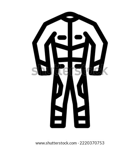 one piece suit motorcycle line icon vector. one piece suit motorcycle sign. isolated contour symbol black illustration