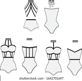 One Piece Swimsuit Fashion Templates