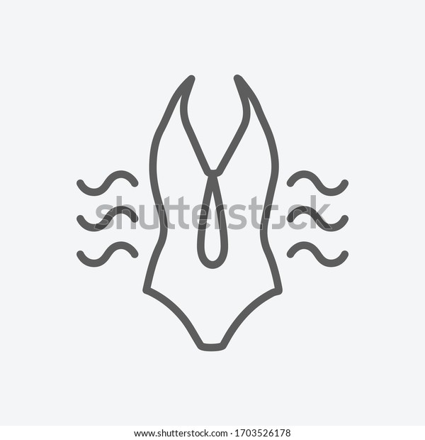 One Piece Swimsuit Icon Line Symbol Stock Vector Royalty Free