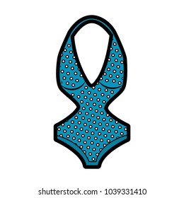 one piece swimsuit with polka dots woman icon image 