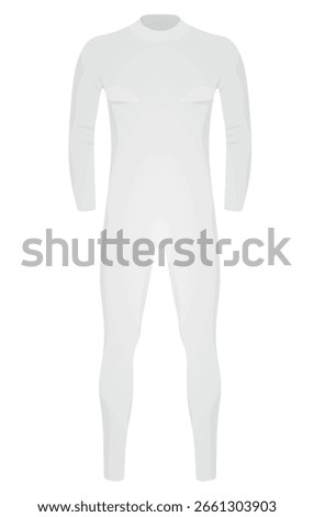 One piece unitard bodysuit. vector