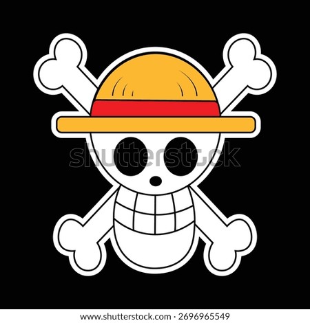 one piece vector illustration design with black background, perfect for all content.