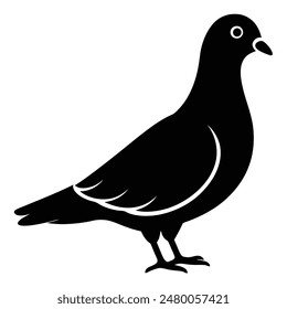 one pigeon silhouette vector illustration