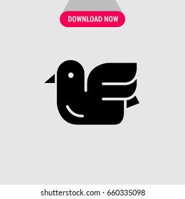 One pigeon vector icon, Bird with a small head, short legs symbol. Simple, modern flat vector illustration for mobile app, website or desktop app 