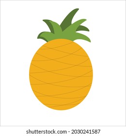 one pineapple with yellow green leaves