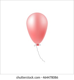 One pink balloons. Vector illustration isolated on white background. To make holiday cards, banners, congratulations