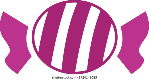 One pink candy, illustration, vector on white background.