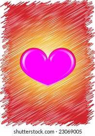 one pink heart on background