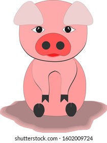 One pink pig is sad. The year of the pig is over, the new year is coming.