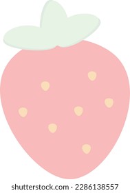 one pink and red strawberry with leaves
