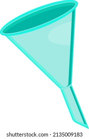 One plastic funnel, illustration, vector on a white background.