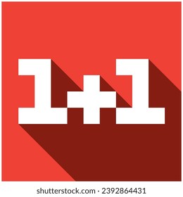 One plus one marketing icon.
