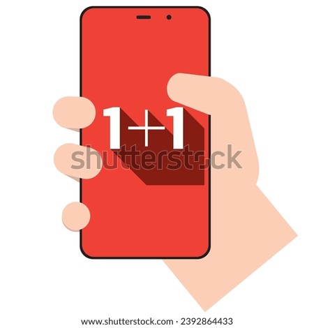 One plus one marketing icon.