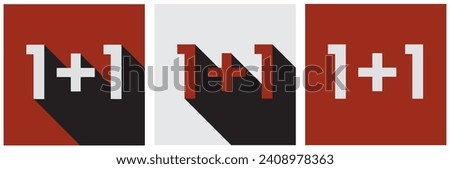 One plus one marketing icon set.