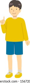 One point boy illustration image