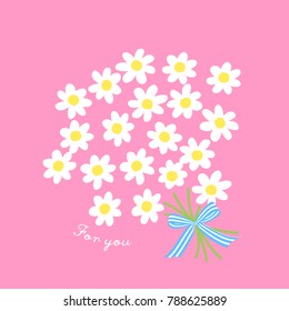 One point design of a cute daisy bouquet.