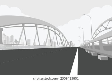 Un punto de perspectiva Puente Hatirjheel lugar notable en la ciudad de Dhaka de Bangladesh. paisaje urbano, poste de la lámpara