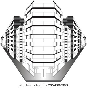 Eine Point-Perspektive Stadtgrafik