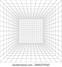 One Point Perspective Grid Vector ,One Room Perspective Grid Overlay  ,Perspective Grid Vector for One Room Design