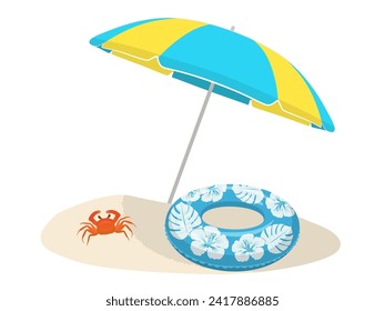 One point of view with parasols