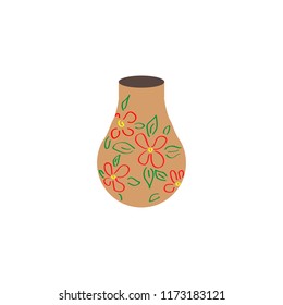 One pot with ornament.