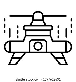 One propeller drone icon. Outline one propeller drone vector icon for web design isolated on white background