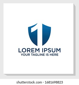 one protection logo template design vector, security logo inspiration